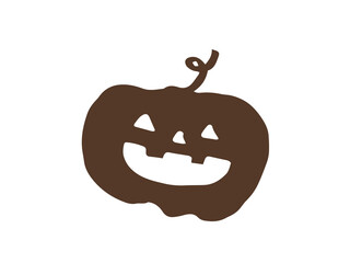 かわいいハロウィンのおばけかぼちゃ／手描きイラスト素材