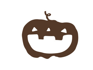 かわいいハロウィンのおばけかぼちゃ／手描きイラスト素材
