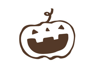 かわいいハロウィンのおばけかぼちゃ／手描きイラスト素材