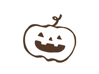 かわいいハロウィンのおばけかぼちゃ／手描きイラスト素材