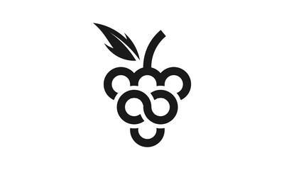grape and infinity logo design icon vector illustration