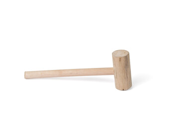 A small round hammer isolated on a white background.