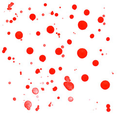 Hand-painted vermilion ink stain