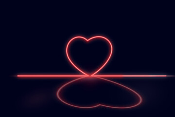 heart neon light abstract background