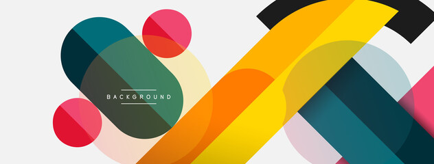 Obraz premium Round geometric shapes lines and circles. Vector template for wallpaper banner background or landing page