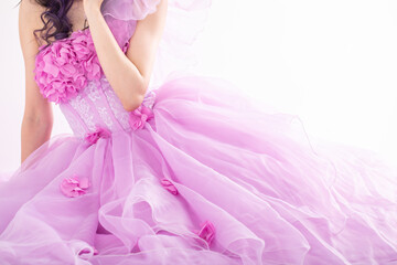 シフォンのピンクドレス　dress
