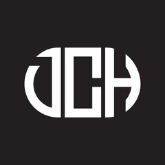 DCH letter logo design on black background. DCH creative initials letter logo concept. DCH letter design.