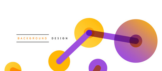 Abstract background. Round dots connected by lines. Trendy techno business template for wallpaper, banner, background or landing