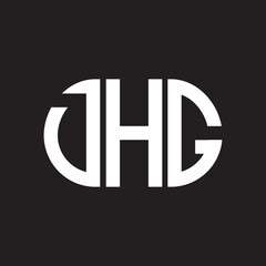 DHG letter logo design on black background. DHG creative initials letter logo concept. DHG letter design.