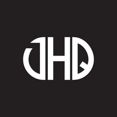 DHQ letter logo design on black background. DHQ creative initials letter logo concept. DHQ letter design.