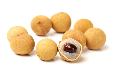 longan - exotic fruit on white background