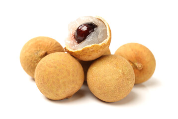 the longan fruit on white background