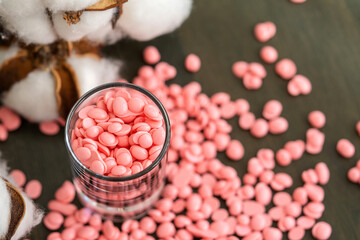 container with hard wax for depilation