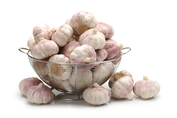 garlic on a white background