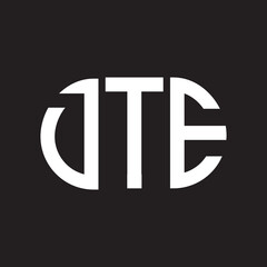 DTE letter logo design on black background. DTE creative initials letter logo concept. DTE letter design.