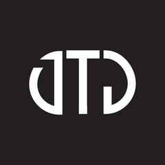 DTJ letter logo design on black background. DTJ creative initials letter logo concept. DTJ letter design.