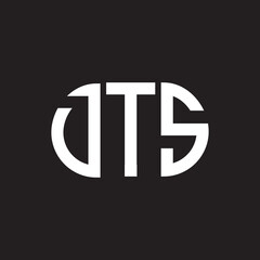 DTS letter logo design on black background. DTS creative initials letter logo concept. DTS letter design.