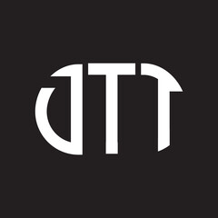 DTT letter logo design on black background. DTT creative initials letter logo concept. DTT letter design.
