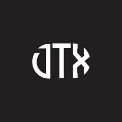 DTX letter logo design on black background. DTX creative initials letter logo concept. DTX letter design.