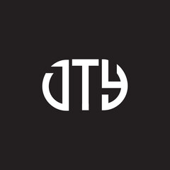 DTY letter logo design on black background. DTY creative initials letter logo concept. DTY letter design.