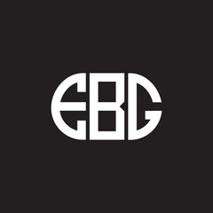 Fototapeta na wymiar EBG letter logo design on black background. EBG creative initials letter logo concept. EBG letter design.