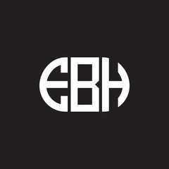 EBH letter logo design on black background. EBH creative initials letter logo concept. EBH letter design.