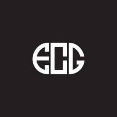 ECG letter logo design on black background. ECG creative initials letter logo concept. ECG letter design.