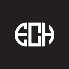 Obraz premium ECH letter logo design on black background. ECH creative initials letter logo concept. ECH letter design.