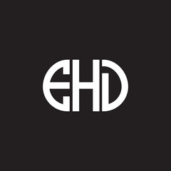 Obraz premium EHD letter logo design on black background. EHD creative initials letter logo concept. EHD letter design.