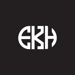 Obraz premium EKH letter logo design on black background. EKH creative initials letter logo concept. EKH letter design.