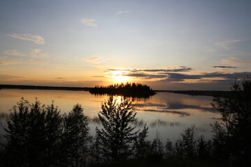 sunset over the lake