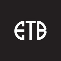 ETB letter logo design on black background. ETB creative initials letter logo concept. ETB letter design.