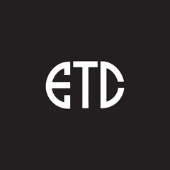 ETC letter logo design on black background. ETC creative initials letter logo concept. ETC letter design.