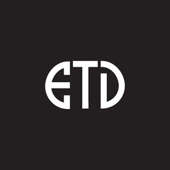 ETD letter logo design on black background. ETD creative initials letter logo concept. ETD letter design.