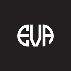 EVA letter logo design on black background. EVA creative initials letter logo concept. EVA letter design.