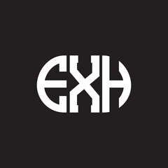 EXH letter logo design on black background. EXH creative initials letter logo concept. EXH letter design.