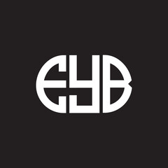 EYB letter logo design on black background. EYB creative initials letter logo concept. EYB letter design.