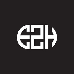 EZH letter logo design on black background. EZH creative initials letter logo concept. EZH letter design.