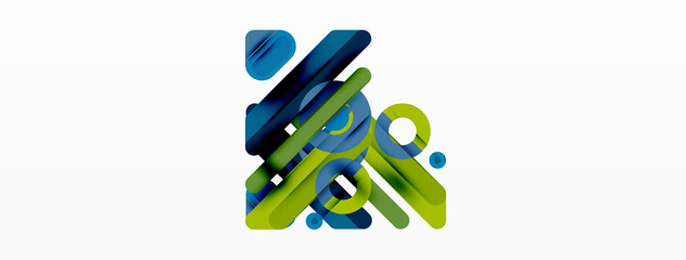 Lines geometric background. Stripes and rings composition business template for wallpaper, banner, background or landing