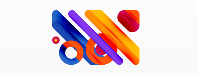 Lines geometric background. Stripes and rings composition business template for wallpaper, banner, background or landing