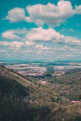 view of the city sky clouds Clausthal-Zellerfeld Harz Germany