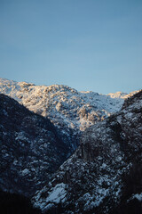 snowy mointains Langfossen Norway