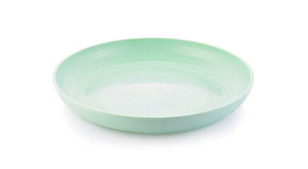 green plate isolated on a white background