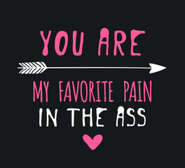 Hand drawn Fashion Illustration Romantic object and quote. Creative ink art work. Actual vector drawing of Holiday things. Happy Valentine's Day set and text