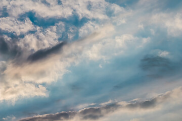 Background of blue sky with white clouds