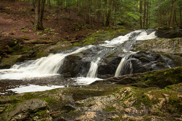 Waterfall in Kidder Brook in Sunapee, New Hampshire.