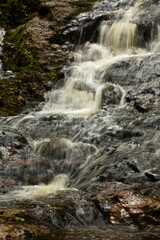 Closeup of Kidder Falls in Sunapee, New Hampshire.