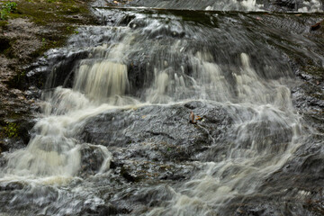 Closeup of Kidder Falls in Sunapee, New Hampshire.