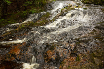 Obraz premium Kidder Falls in the woods of Sunapee, New Hampshire.