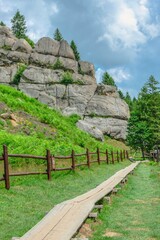 Fototapeta na wymiar The rock complex of Tustan in Ukraine